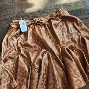 JODIFL Animal Print A-Line Skirt in Copper
